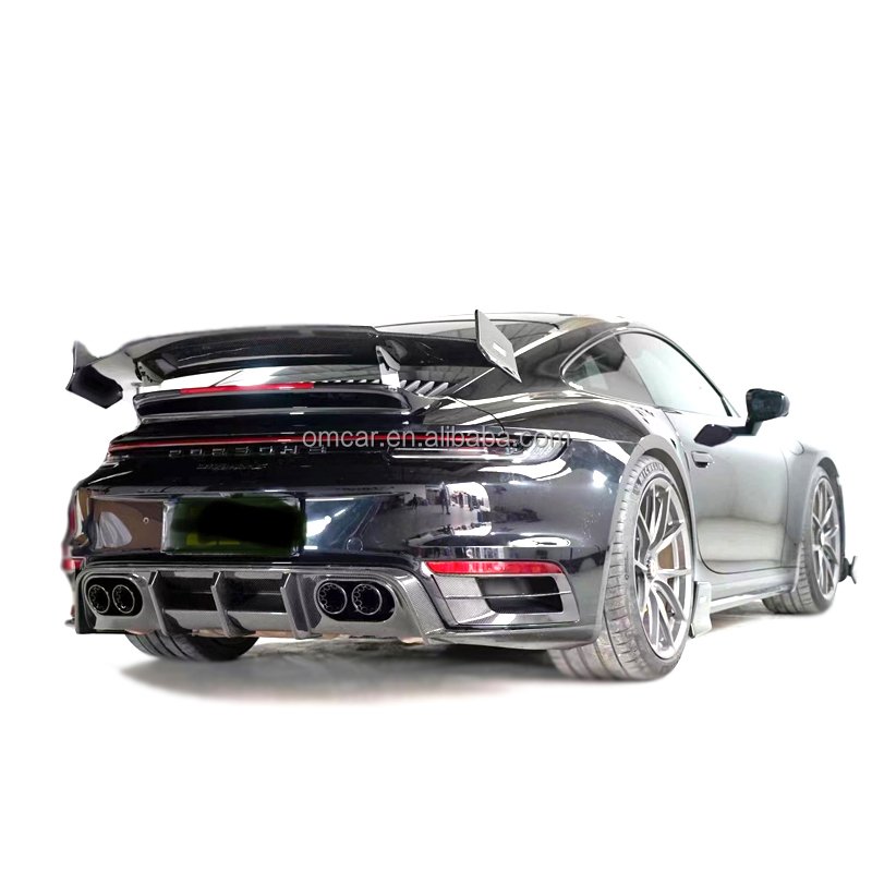 Car Parts Bra-bus Style Dry Carbon Fiber Front Lip Rear Diffuser Sopiler Side Skirts Body Kit for Porsche 911 992 Turbo Turbos